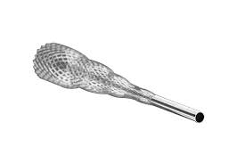 Transparent glass pipe with a textured surface, designed for smoking. Its unique shape enhances grip and visual appeal, relevant for smoking accessories.